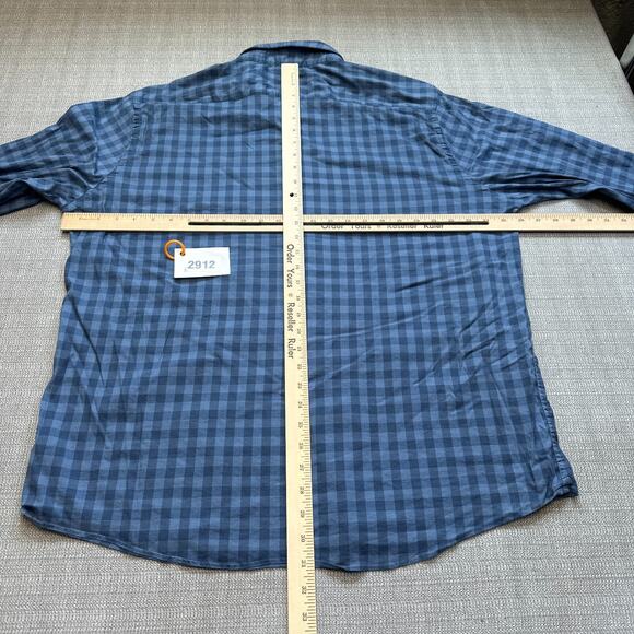 Faherty Shirt Mens XXL Blue Check Button Long Sleeve Lightweight Casual‎ Comfort - Picture 5 of 8